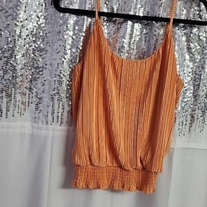 Buckle Orange Smocked Pleated Camisole